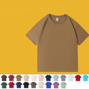 AG 210g combed cotton compactly ring-spun pure cotton T-shirt with printed logo, group advertising shirt, plain solid color short sleeves